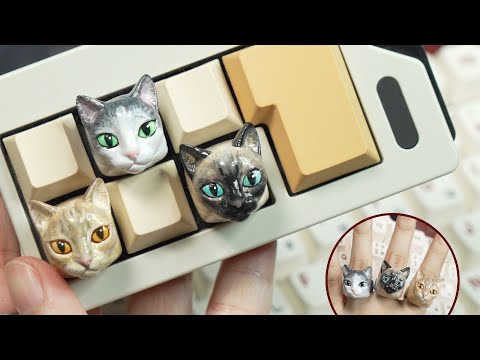 Shorthair Cat Portrait Artisan Keycap | Custom Pet Portrait