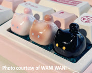 Blushing Loafing Around Kitty Artisan Keycap | Cat Loaf Keycap