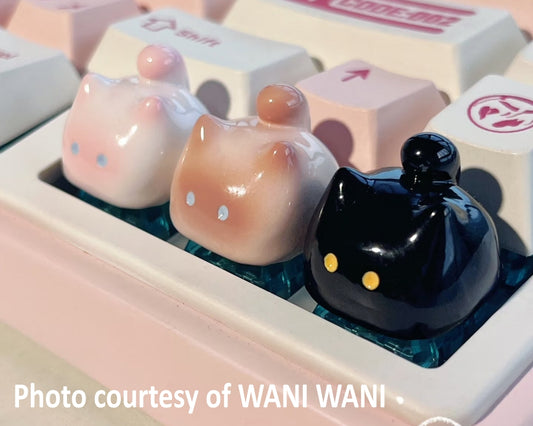 Blushing Loafing Around Kitty Artisan Keycap | Cat Loaf Keycap
