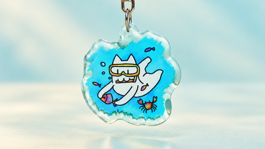 Under the Sea Cat Acrylic Keychain | Aka Miniverse