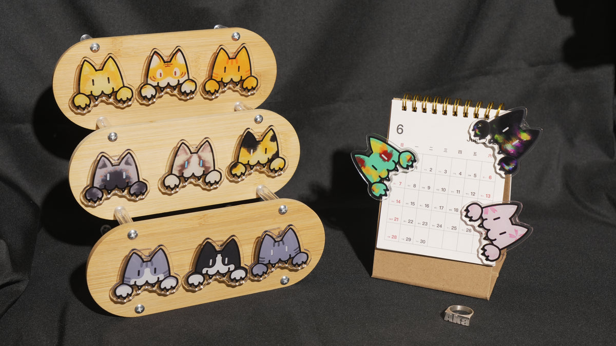Let Them Bite! Cat Acrylic Clips | Original Art by Aka