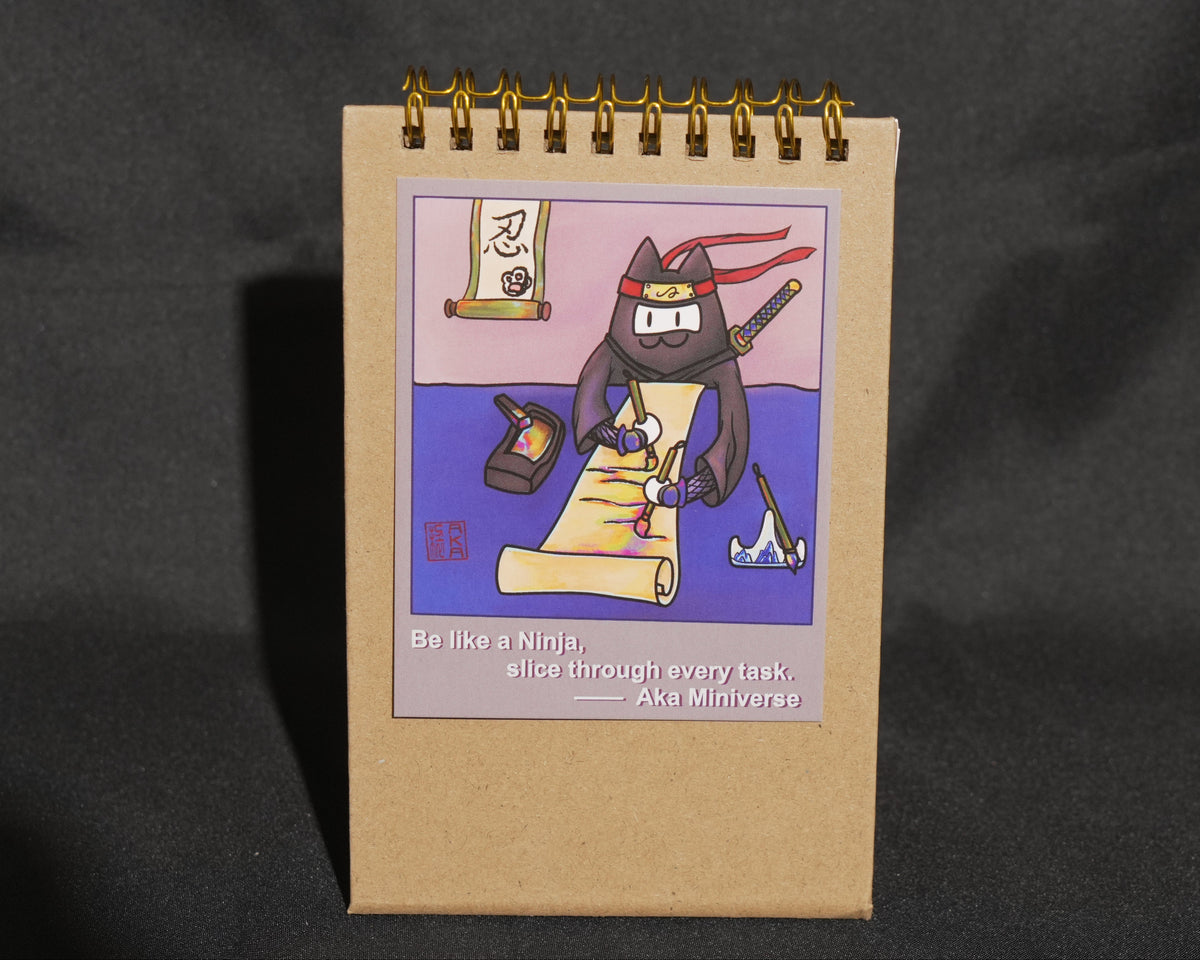 Ninjia Meowster Cat To-Do List Card | Aka Miniverse