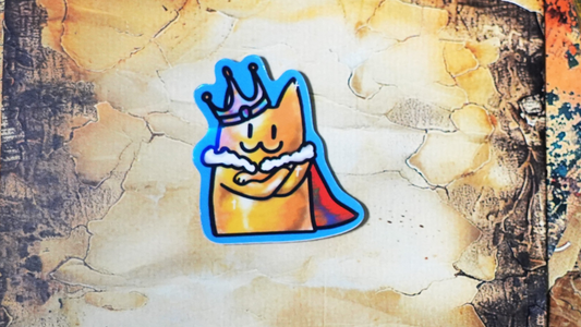 The Cat King Holographic Die-Cut Sticker