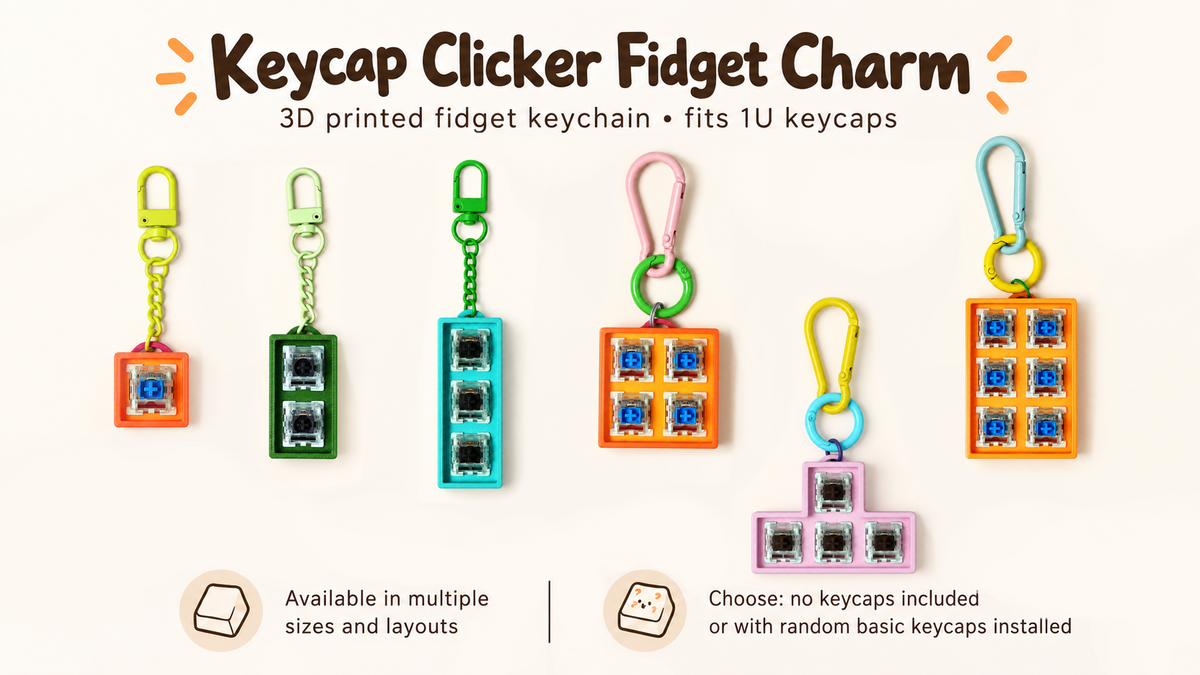 Keycap Fidget Keychain | 3D-Printed MX Switch Charm