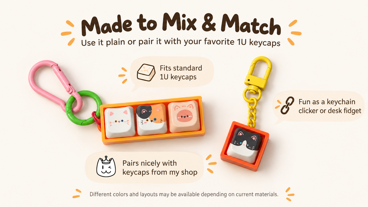 Keycap Fidget Keychain | 3D-Printed MX Switch Charm