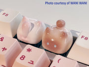 Blushing Loafing Around Kitty Artisan Keycap | Cat Loaf Keycap