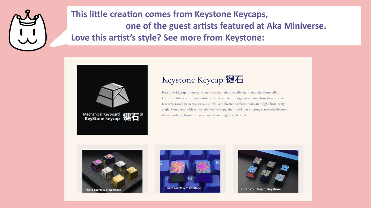 Electroplated Metal Artisan Keycap | Geometric MX Keycap
