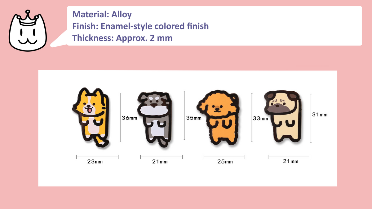 Cute Dog Metal Pin | Puppy Time