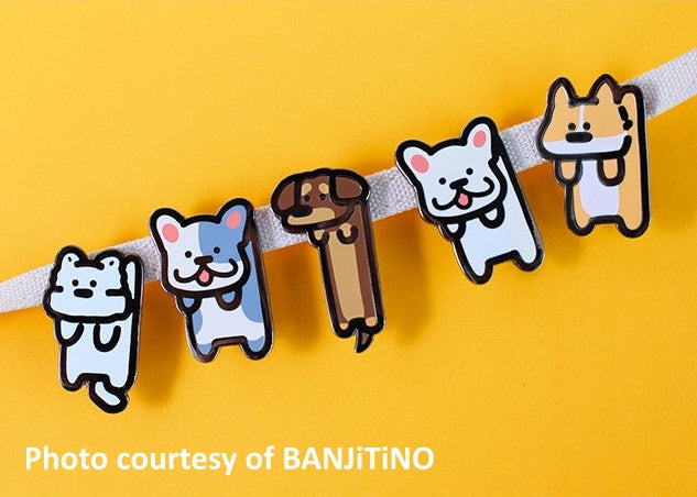 Cute Dog Metal Pin | Puppy Time