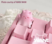 Ghostie Kitty Artisan Keycap | Pink Ghost Cat Keycap