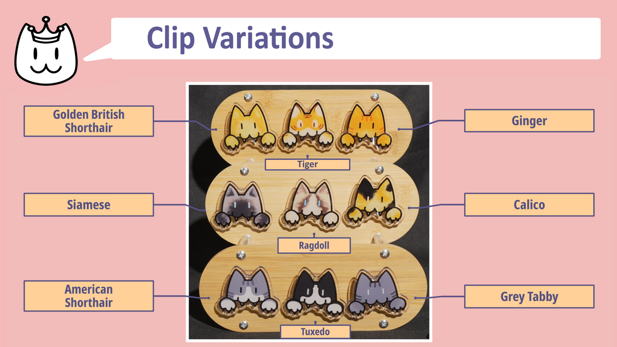 Let Them Bite! Cat Acrylic Clips | Original Art by Aka