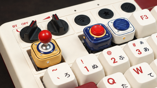 Retro Arcade Control Keycaps | Joystick, Button & Speaker Resin Keycaps