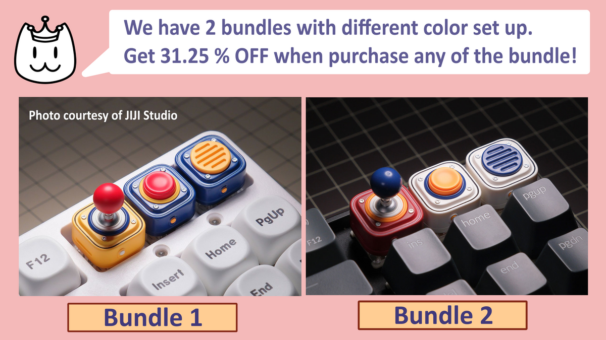 Retro Arcade Control Keycaps | Joystick, Button & Speaker Resin Keycaps