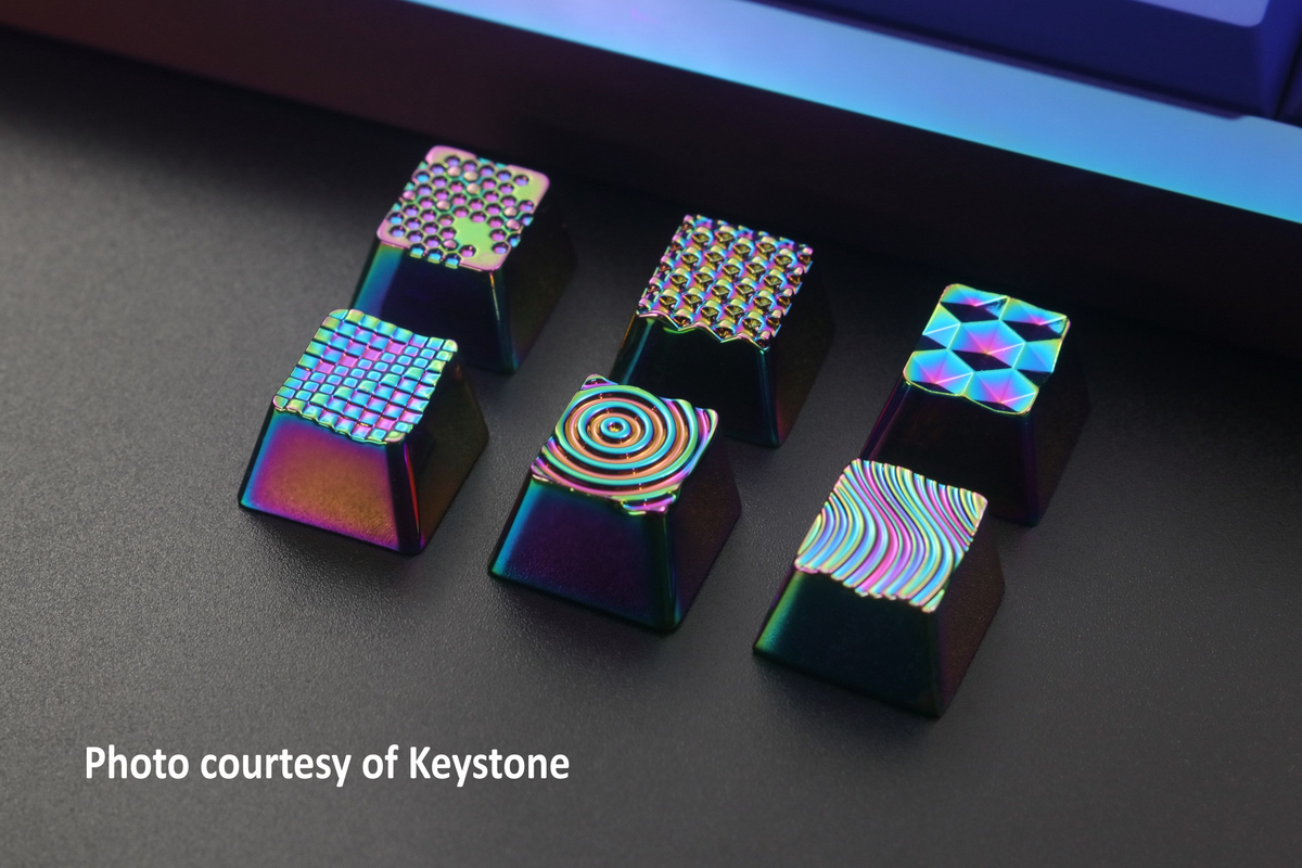 Electroplated Metal Artisan Keycap | Geometric MX Keycap