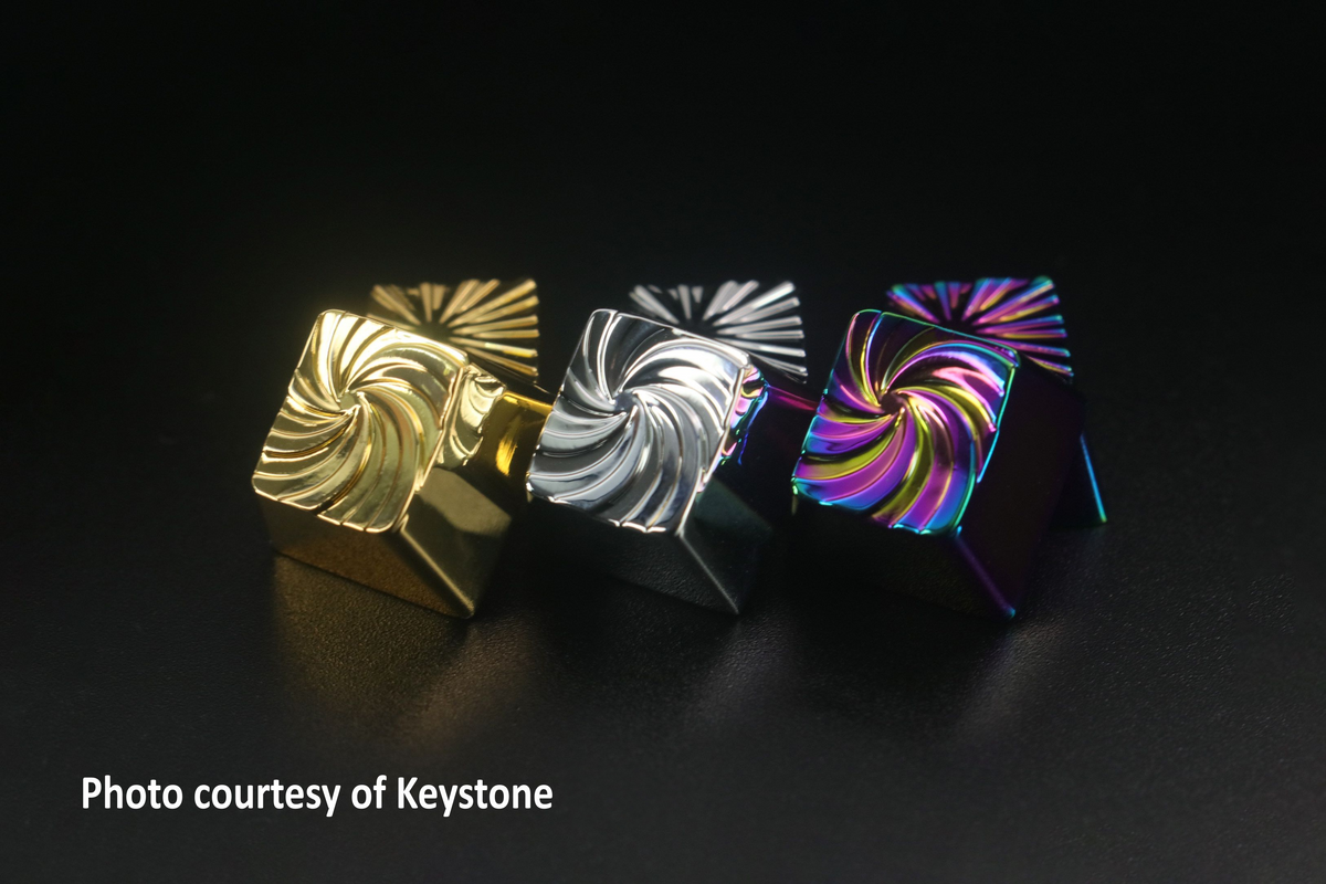 Electroplated Metal Artisan Keycap | Geometric MX Keycap