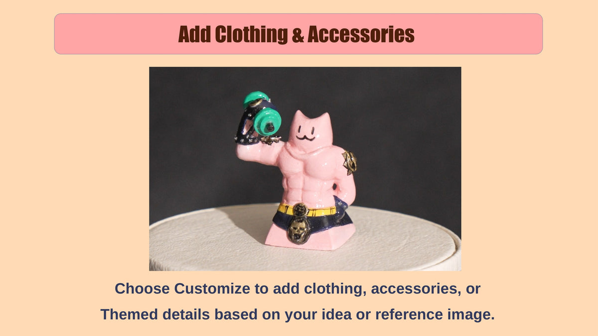 Gym Bro Cat Artisan Keycap | Handmade Muscular Cat