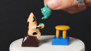 Tiny Tea Time Cat Artisan Keycaps | Magnetic Teapot Scene